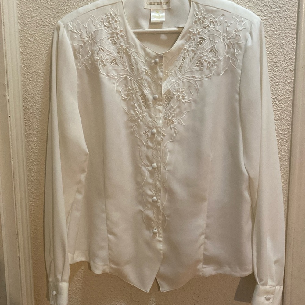 CHRISTIE & JILL classy button up blouse size 14